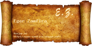 Eger Zamfira névjegykártya